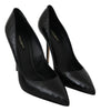 Black Leather Bellucci High Heels Pumps  Shoes