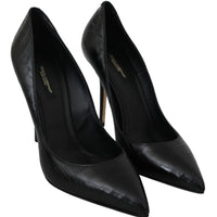 Black Leather Bellucci High Heels Pumps  Shoes