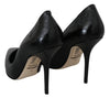 Black Leather Bellucci High Heels Pumps  Shoes
