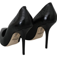 Black Leather Bellucci High Heels Pumps  Shoes