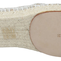 Beige Lace Cotton Espadrilles Shoes