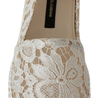 Beige Lace Cotton Espadrilles Shoes