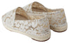 Beige Lace Cotton Espadrilles Shoes