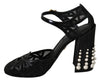 Black Leather Strap Sandals Shoes