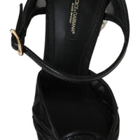 Black Leather Strap Sandals Shoes