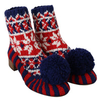 Multicolor Knitted Booties Boots Shoes