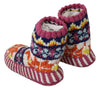 Multicolor Knitted Booties Boots Flats Shoes