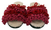 Red Green Suede Shearling Slippers Shoes