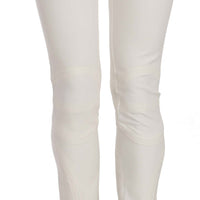 White Mid Waist Skinny Dress Trousers Pants