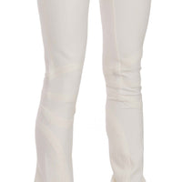 White Mid Waist Skinny Dress Trousers Pants