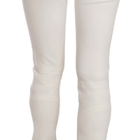 White Mid Waist Skinny Dress Trousers Pants