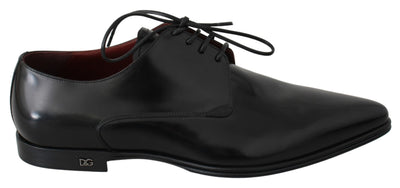 Black Leather Derby Dress Mens Shoes