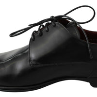 Black Leather Derby Dress Mens Shoes