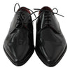 Black Leather Derby Dress Mens Shoes