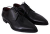 Black Leather Derby Dress Mens Shoes