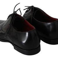 Black Leather Derby Dress Mens Shoes