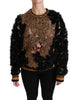 Black Rabbit Fur Pullover Wool Sweater