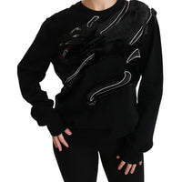 Black Panther Fur Pullover Wool Sweater