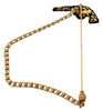 Gold Brass Copper Revolver Gun Chain  Lapel Pin Brooch