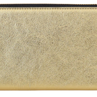 Bronze Leather Zip Around Wallet