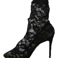 Black Lace Taormina High Heel Shoes Pumps