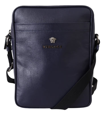 Blue Calf Leather Crossbody Bag