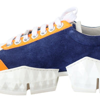 Diamond Blue Orange Leather Sneaker