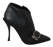 Black Leather Devotion Ankle Boots Shoes