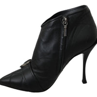 Black Leather Devotion Ankle Boots Shoes