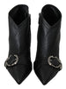 Black Leather Devotion Ankle Boots Shoes