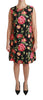 Black Floral Shift A-line Mini Dress