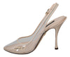 Beige Clear High Heels Slingback PVC Shoes