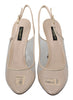 Beige Clear High Heels Slingback PVC Shoes