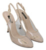 Beige Clear High Heels Slingback PVC Shoes