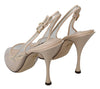 Beige Clear High Heels Slingback PVC Shoes