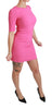 Pink Stretch Sheath Mini Bodycon Dress