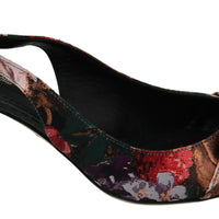 Multicolor Crystal Slingbacks Heels Shoes