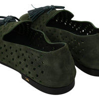 Green Suede Breathable Slippers Loafers Shoes