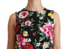 Black Floral Brocade Mini Shift Dress