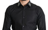 Black Crystal Embellished GOLD Dress Shirt