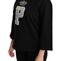 Black Princess Crystal Crown Top Sweater