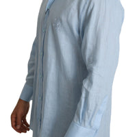 Blue Logo Men Formal MARTINI Dress Shirt