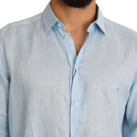 Blue Logo Men Formal MARTINI Dress Shirt