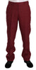 Two Piece 3 Button Bordeaux Linen Solid Suit