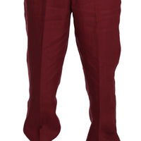 Two Piece 3 Button Bordeaux Linen Solid Suit