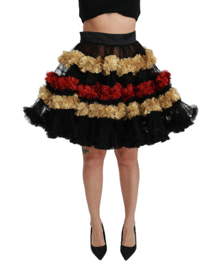 Multicolor Sheer Layered Ruffled Skirt