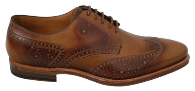 Brown Leather Derby Formal Brogue Shoes