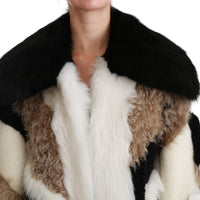 Sheep Fur Shearling Cape Jacket Coat