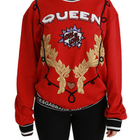 Red Queen Sequined Love Pullover Sweater