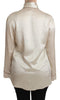 Beige Sleeve Top Queen Silk Satin Blouse